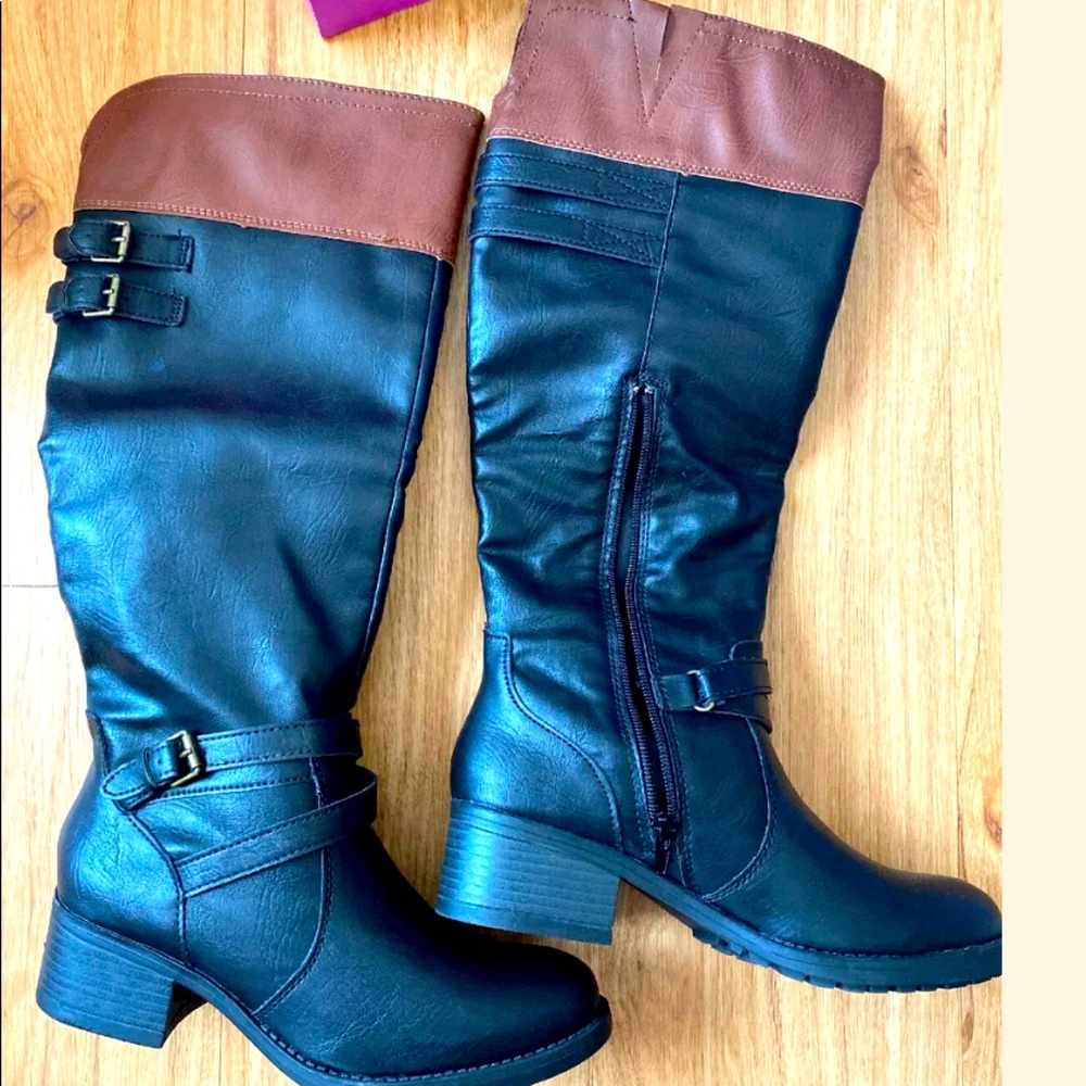 Rampage Indiana Black/Cognac Riding boots.NIB